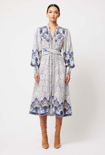 Nova Linen Viscose Dress - Astral Print