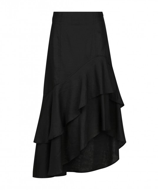 Colette Linen Skirt - Black