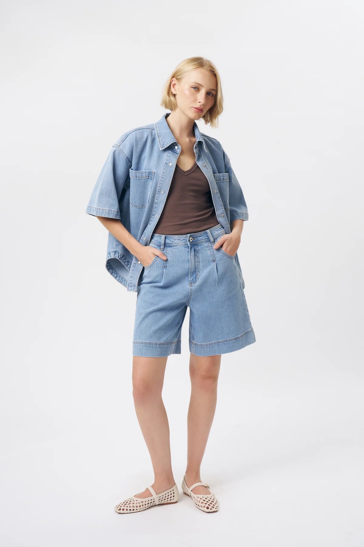 Kireina | Bijou Cord Short | Light Blue