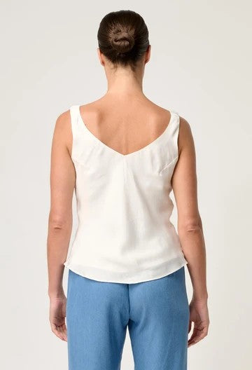 Once Was | Delray Reversible Cupro Cowl & V Neck Cami | Ivory
