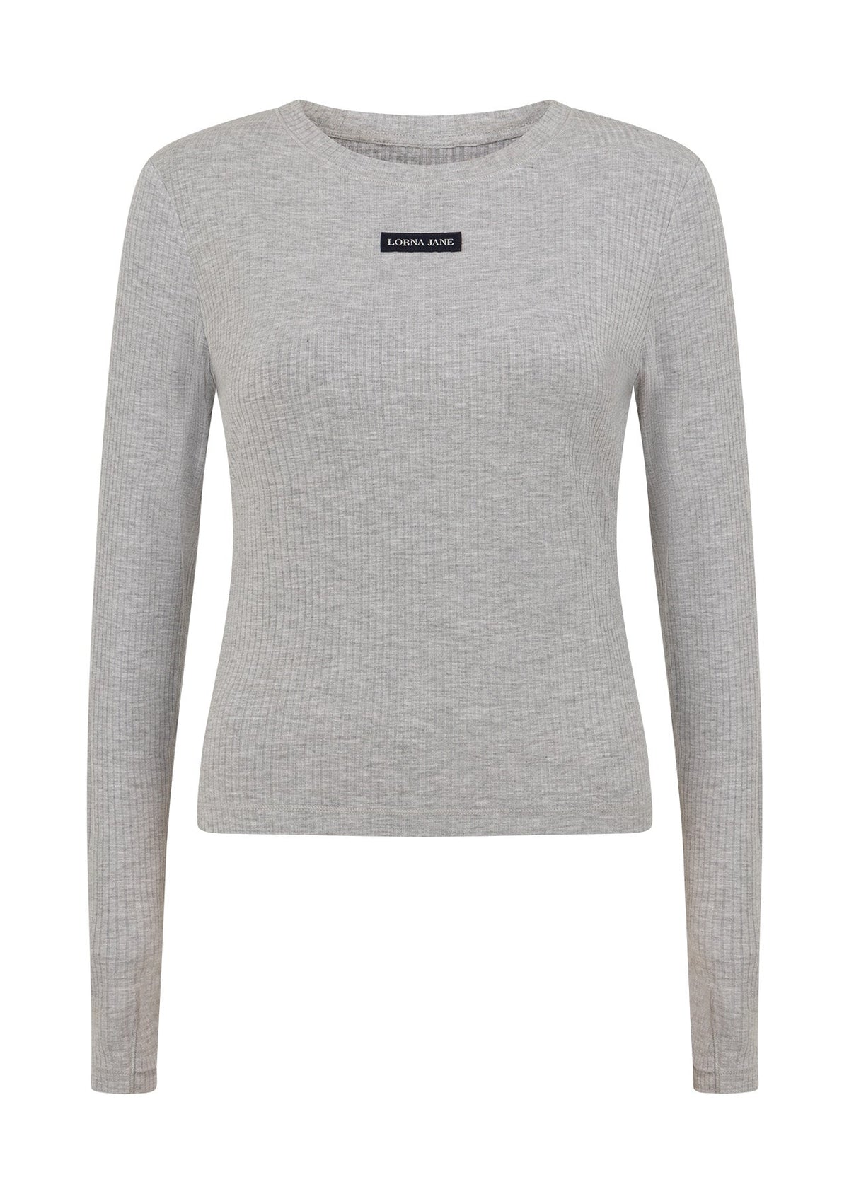 Lorna Jane | Motion Long Sleeve Rib Top | Grey Marl