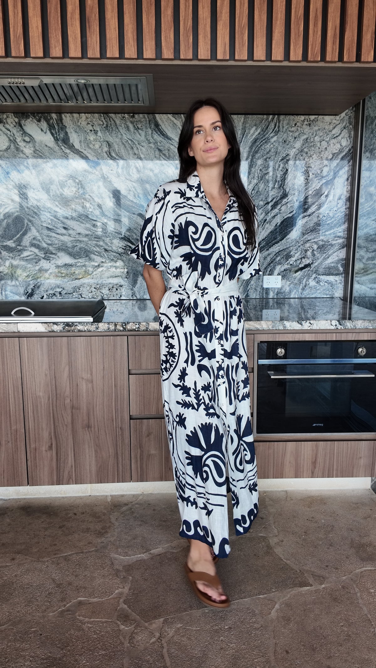 Luoni | Mia Shirt Dress | Navy Sumba