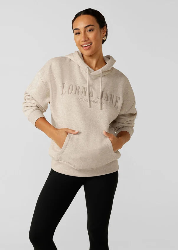 Lorna Jane Activewear | Lounge Fleece Hoodie | Oat Marl