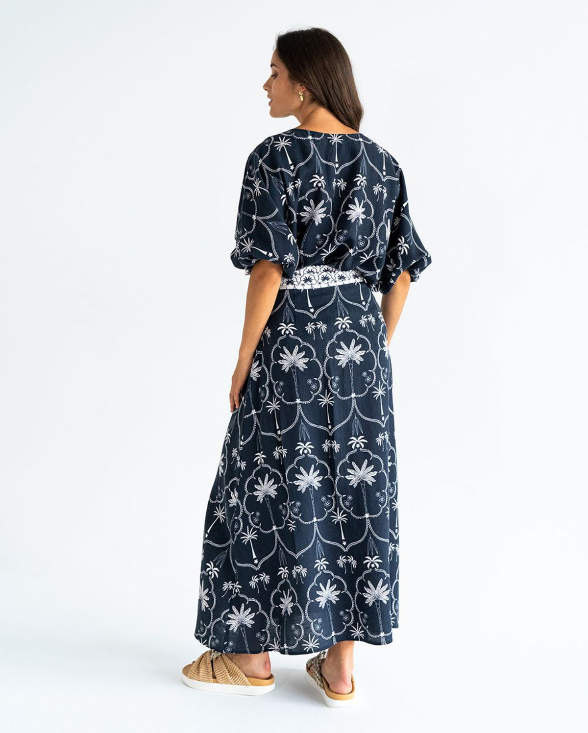 ELMS+KING | La Rocca Wrap Skirt | Navy/White Palm