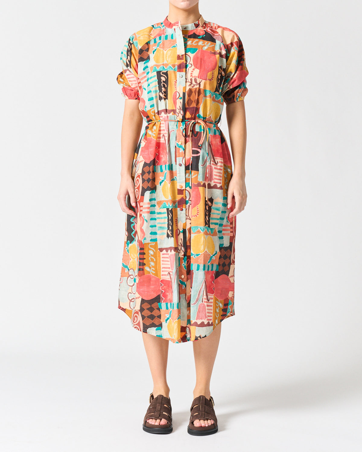 Walnut | Berlin Dress | Casablanca Blue