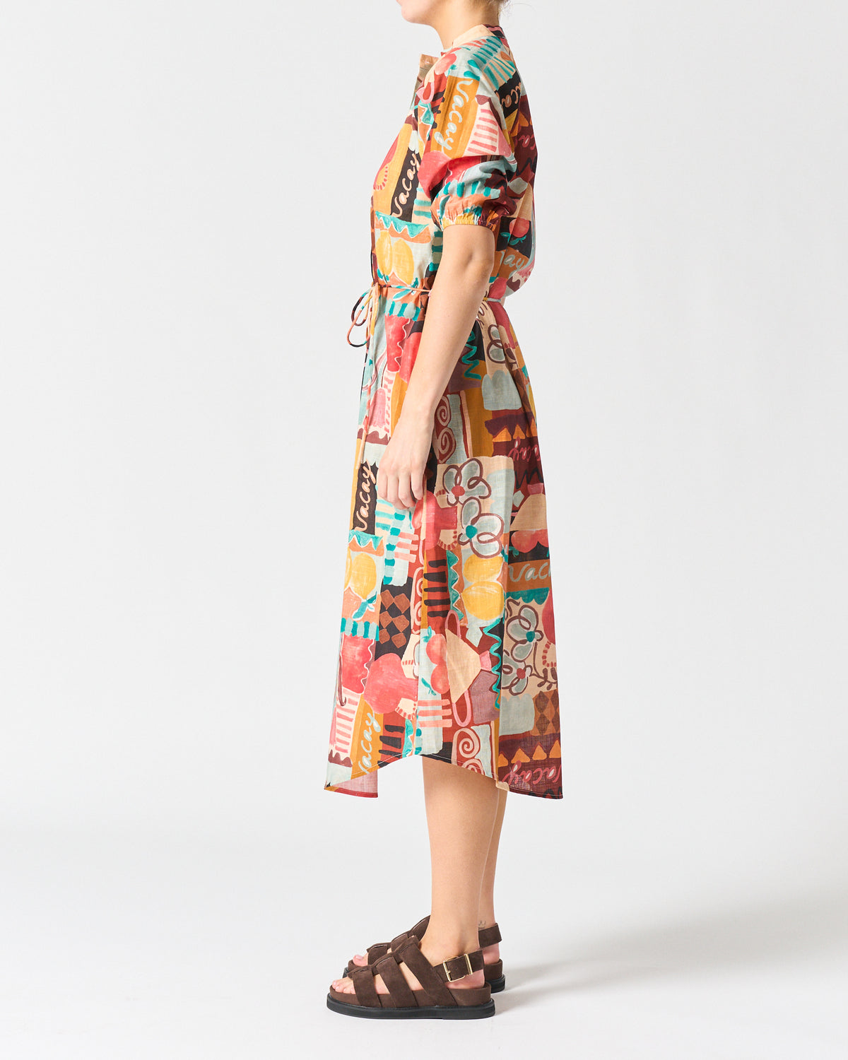 Walnut | Berlin Dress | Casablanca Blue