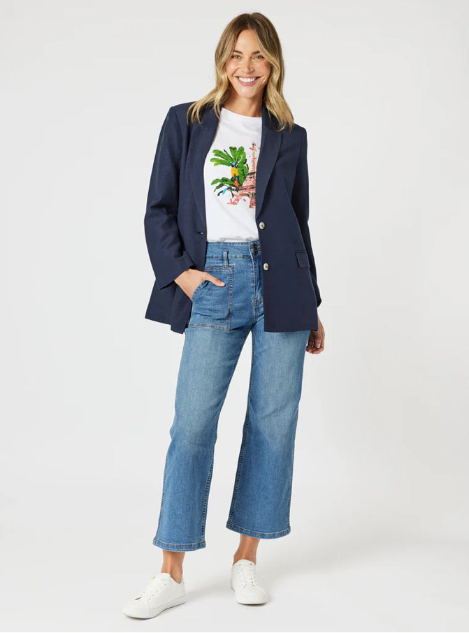 Gordon Smith | Hudson High Rise Wide Leg Jean | Denim