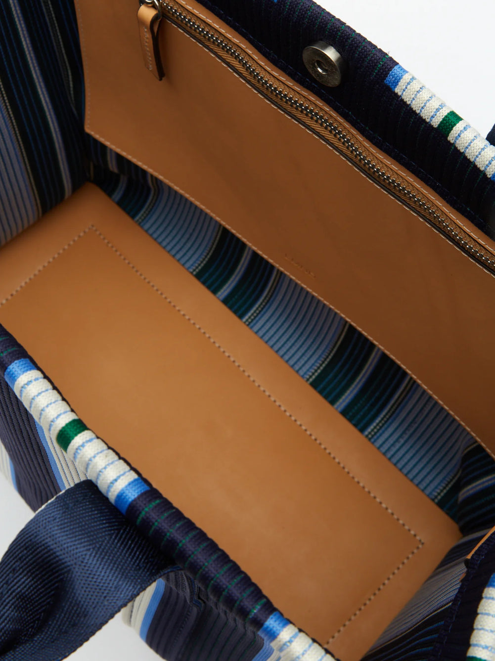 LMND | Rialto Large Tote | Navy/Ink Blue/Verde Stripe
