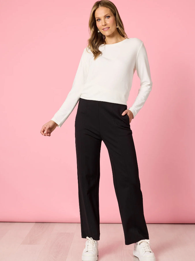 Hammock & Vine | Pippa Straight Leg Ponte Pant | Black