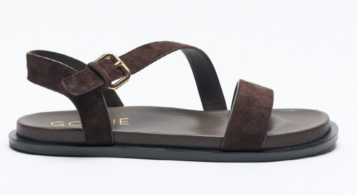 Walnut | Henny Leather Sandal | Chocolate Suede