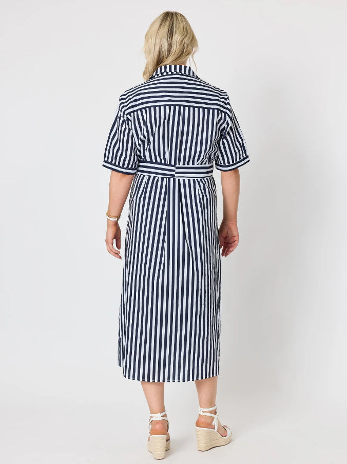 Gordon Smith | Riviera Striped Shirt Dress | Navy/White