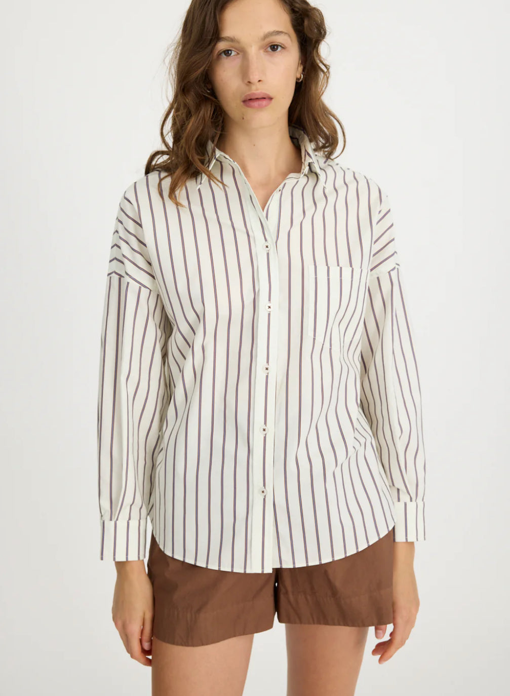 LMND | Chiara Long Sleeve Shirt | Vanilla Stripes