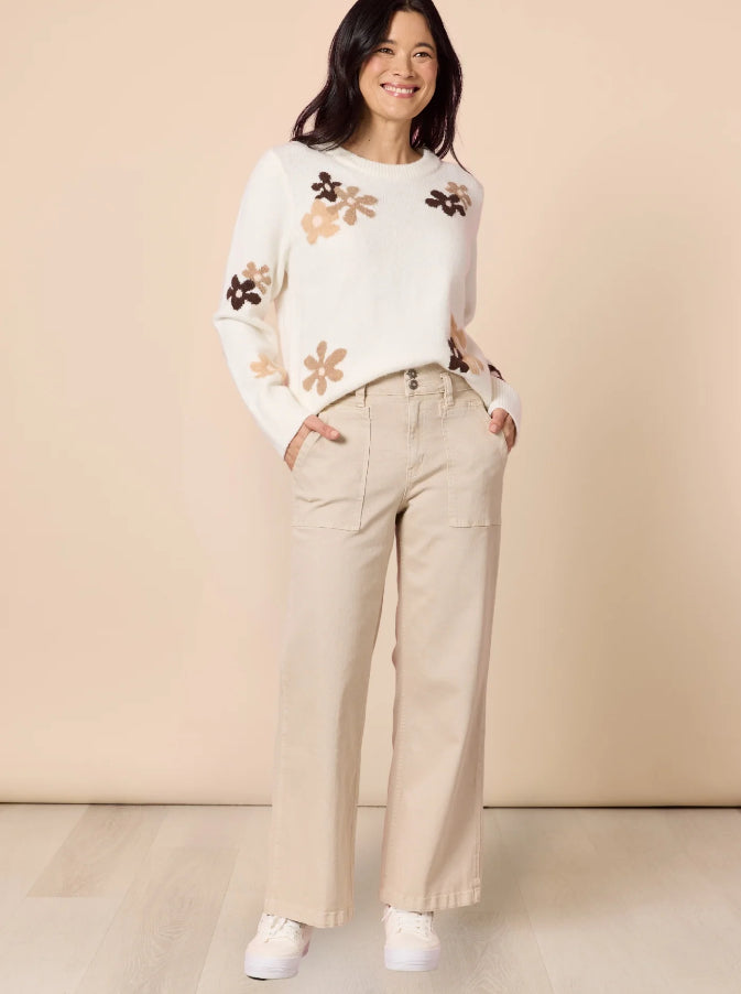 Gordon Smith | Hudson High Rise Wide Leg Jean | Natural