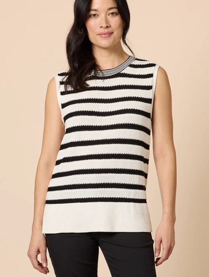 Gordon Smith | City Stripe Knit | Ivory/Black