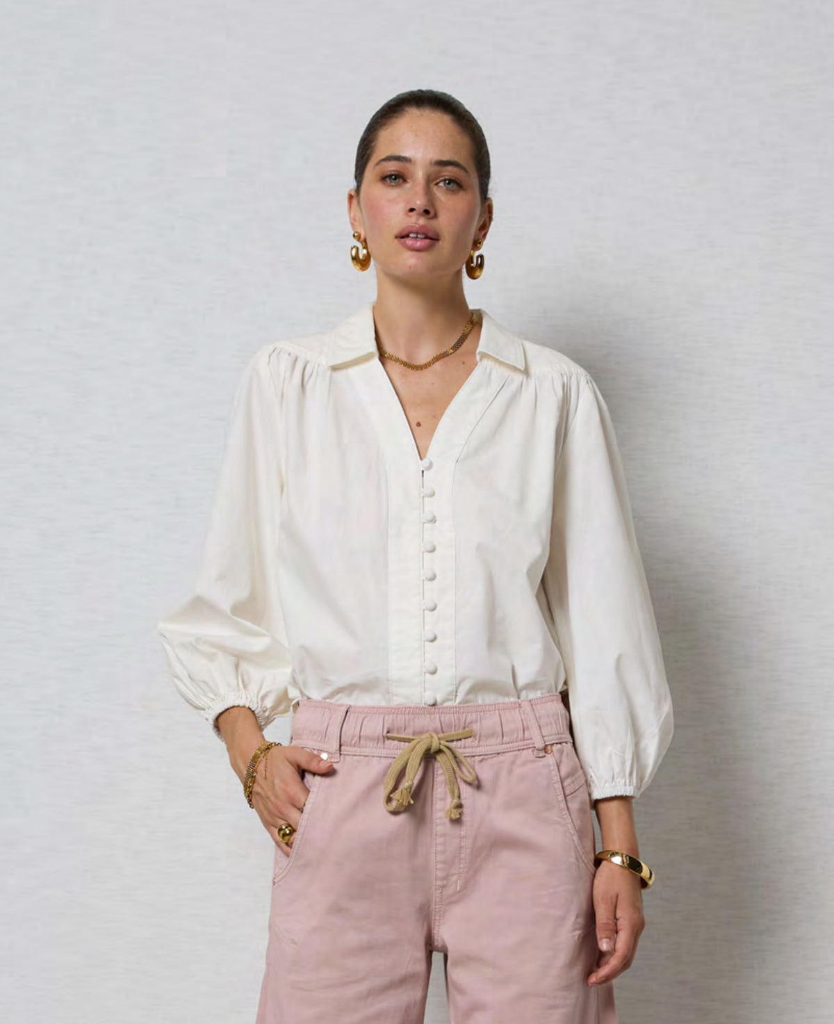Dricoper | Marlowe Denim Shirt | Ivory