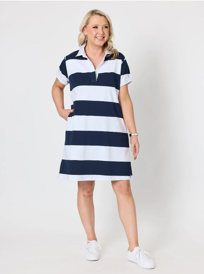 Gordon Smith | Riviera Polo Dress | Navy/White
