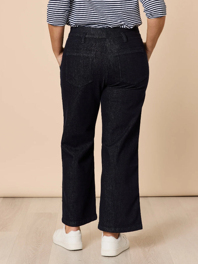Gordon Smith | Hudson High Rise Wide Leg Jean | Dark Denim
