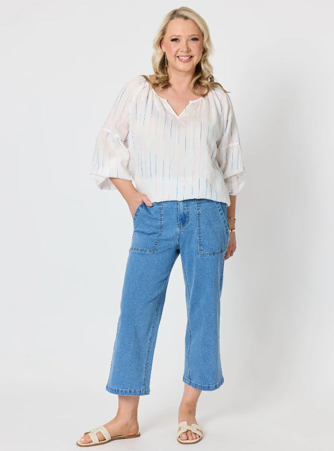 Gordon Smith | Hudson Wide Leg Crop Jean | Denim