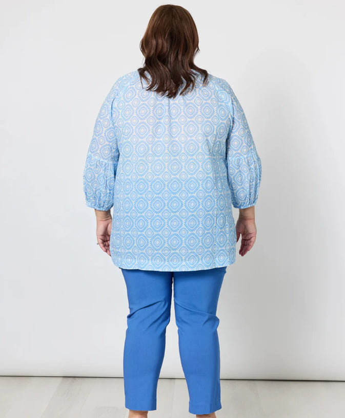 Gordon Smith | Mosaic Print Top | Blue
