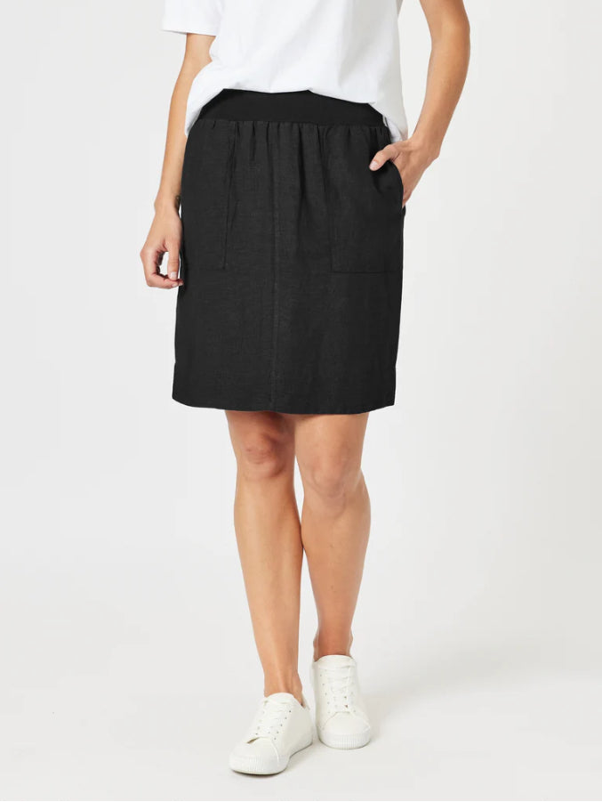 Gordon Smith | Stitch Hem Skirt | Navy