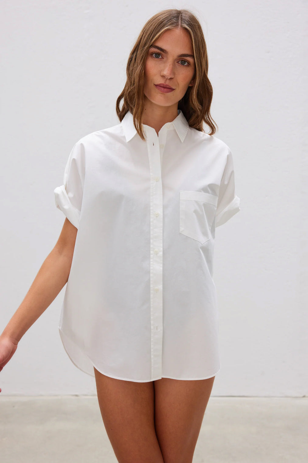 LMND | Chiara Short Sleeve Shirt | White