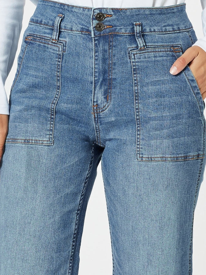 Gordon Smith | Hudson High Rise Wide Leg Jean | Denim