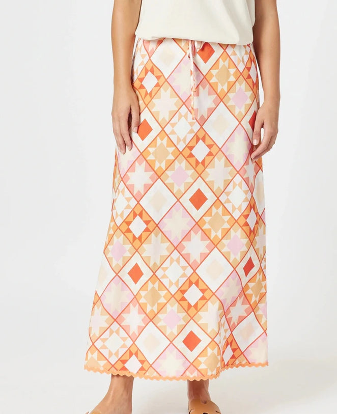 Threadz | Corfu Print Skirt | Mango Multi