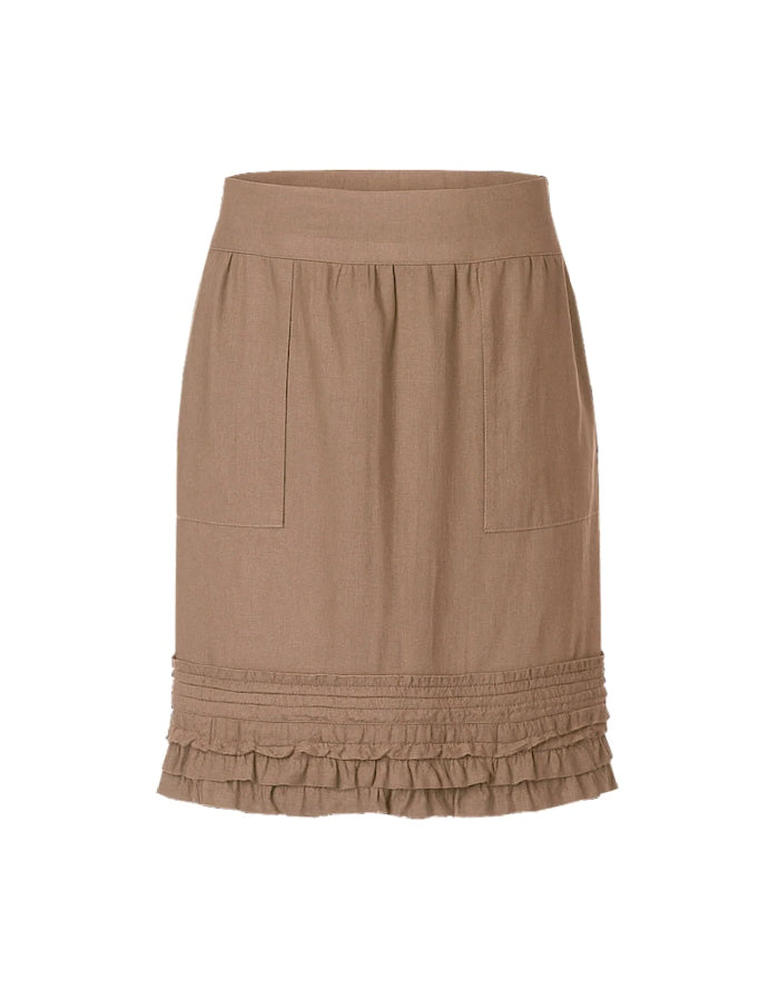 Gordon Smith | Ruffle Hem Skirt | Mocha