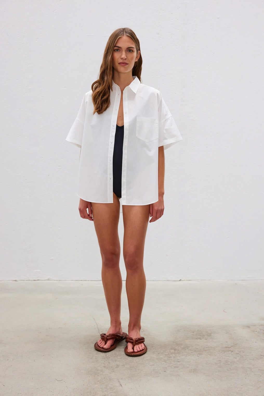 LMND | Chiara Short Sleeve Shirt | White