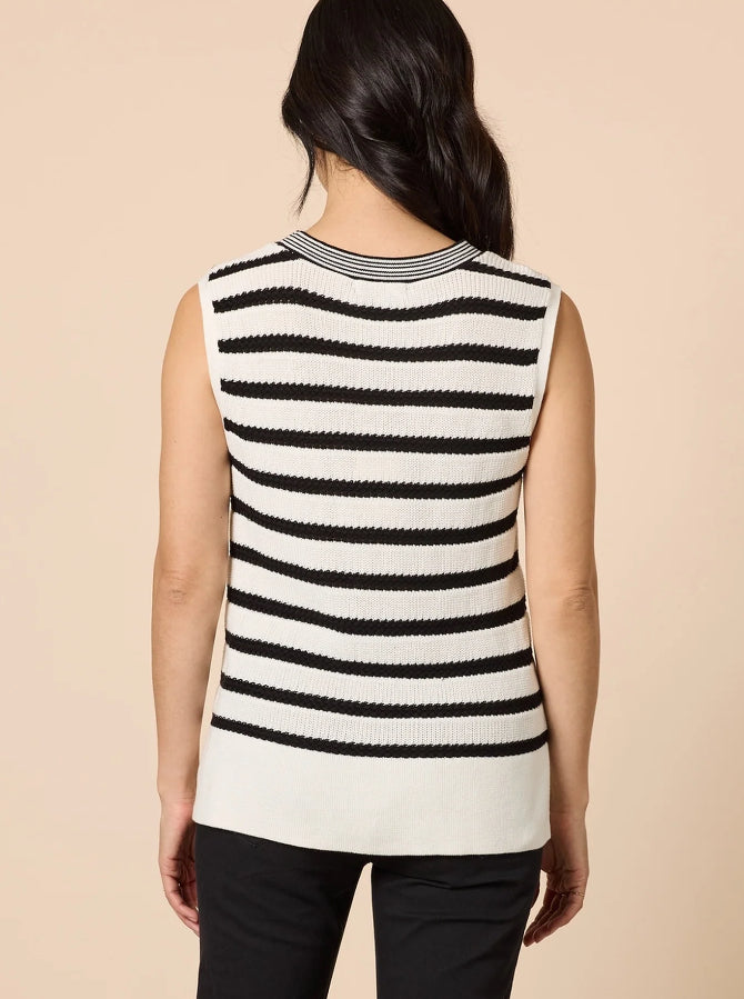 Gordon Smith | City Stripe Knit | Ivory/Black