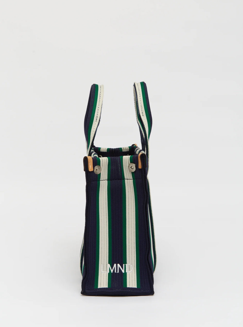 LMND | Rialto Small Tote | Navy/Verde Stripe