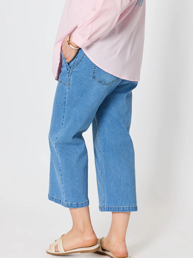 Gordon Smith | Hudson Wide Leg Crop Jean | Denim