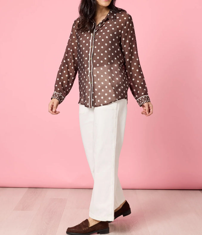 Gordon Smith | Aurora Spot Shirt | Coffee White