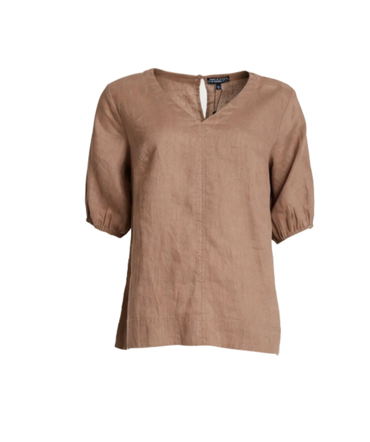 Gordon Smith | Anna Linen Top | Mocha