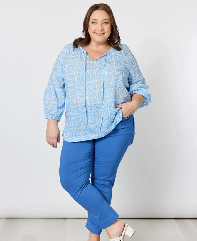Gordon Smith | Mosaic Print Top | Blue