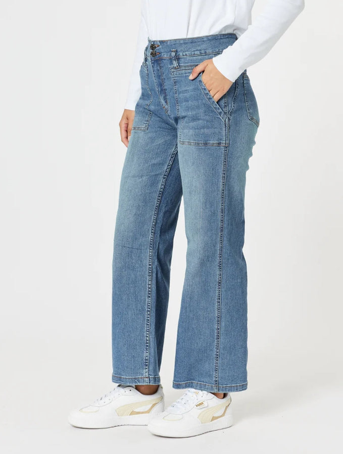 Gordon Smith | Hudson High Rise Wide Leg Jean | Denim
