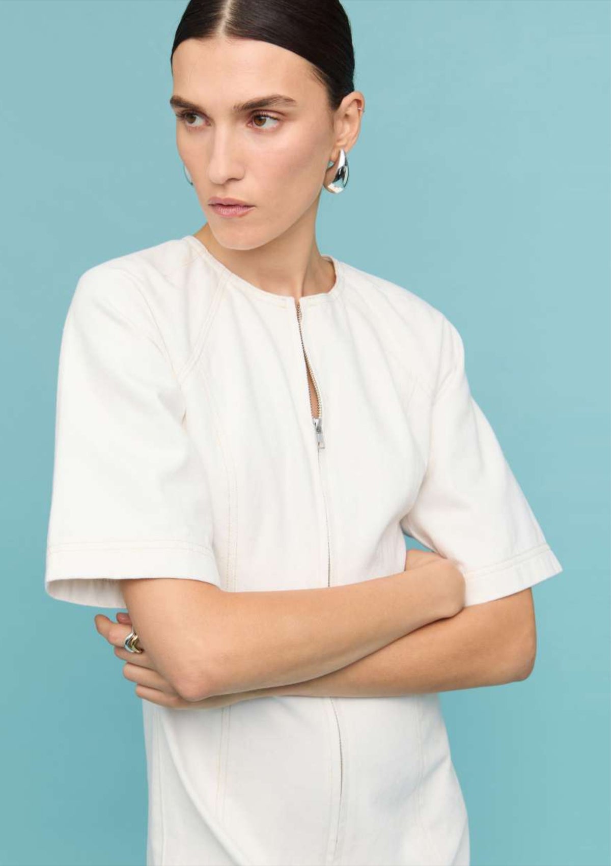 Staple The Label | Zenith Denim Mini Dress | Off White