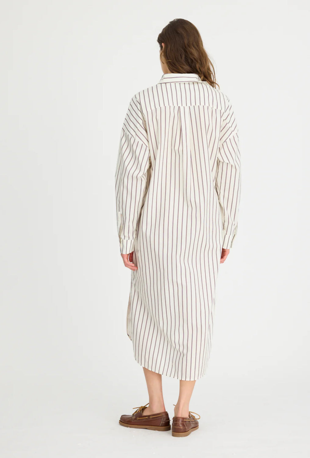 LMND | Chiara Maxi Dress | Vanilla/Cinnamon/Ink Blue Stripe
