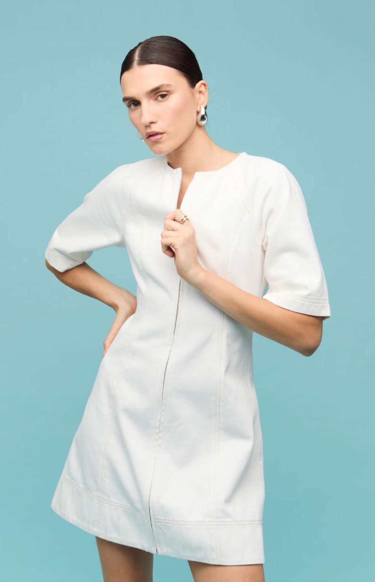Staple The Label | Zenith Denim Mini Dress | Off White