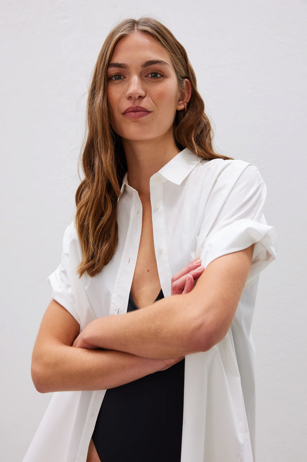 LMND | Chiara Short Sleeve Shirt | White