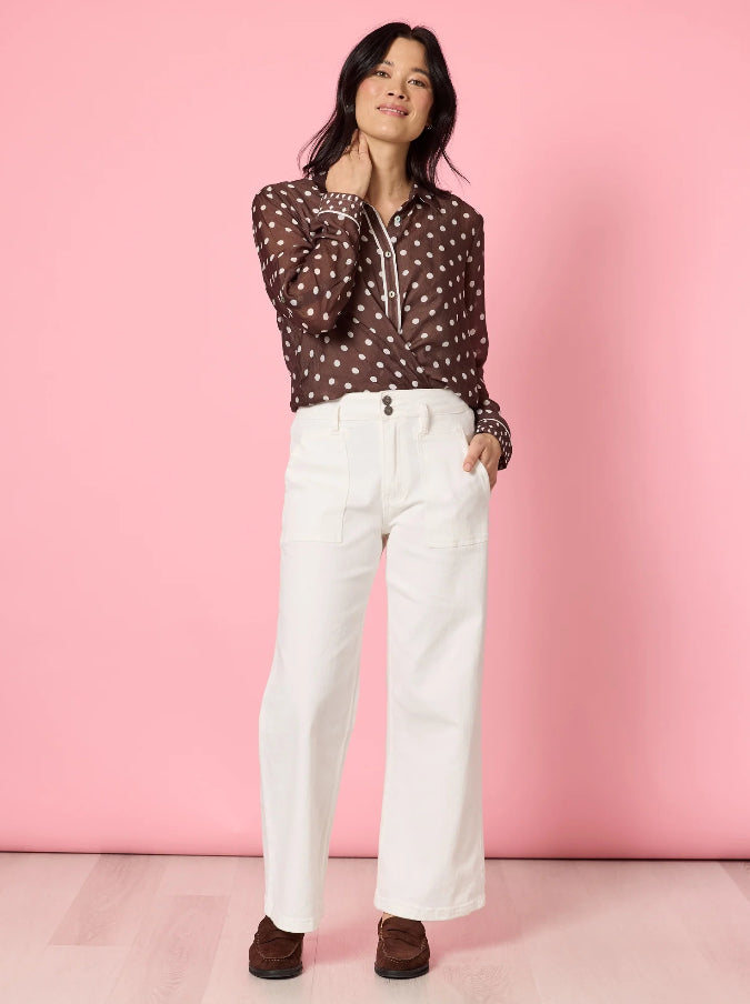 Gordon Smith | Aurora Spot Shirt | Coffee White