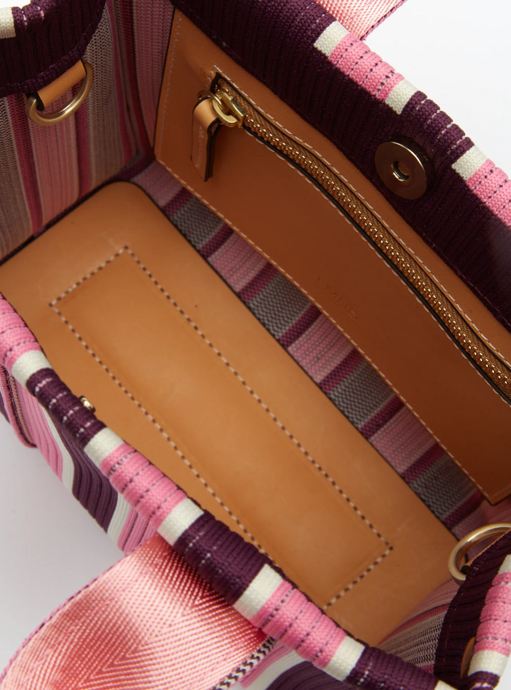 LMND | Rialto Small Tote | Fig/Plumeria Stripe