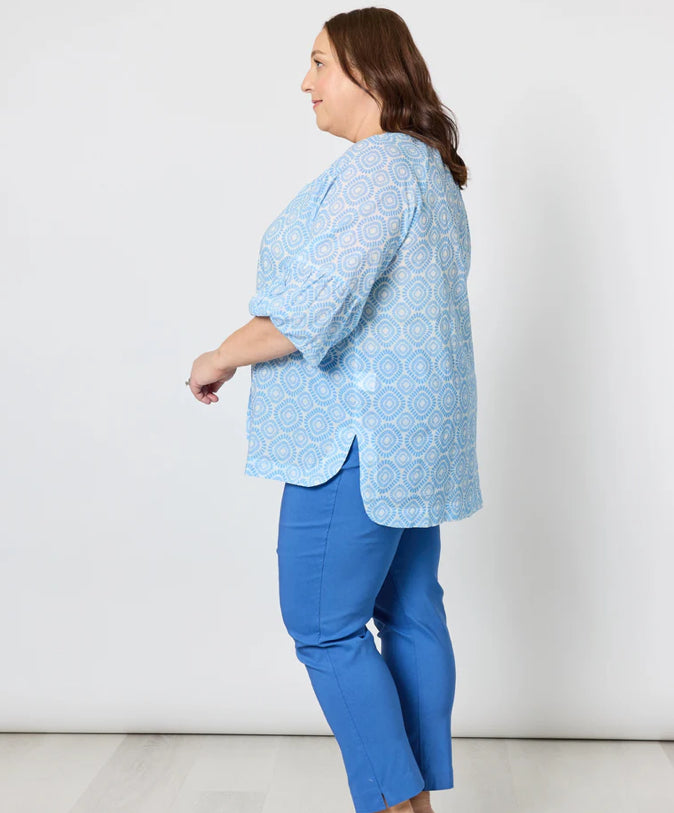 Gordon Smith | Mosaic Print Top | Blue