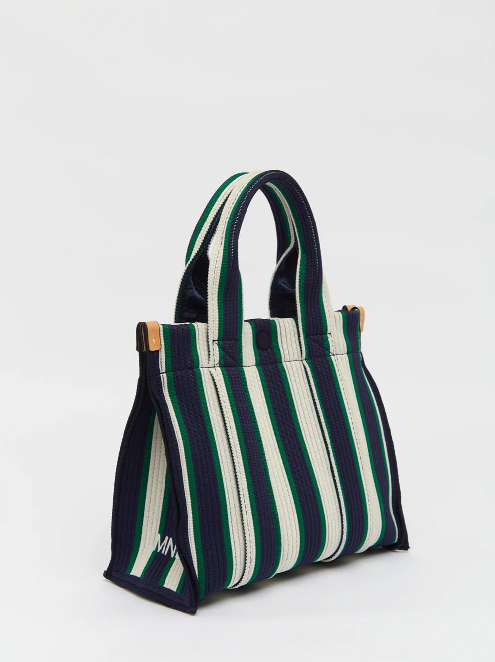 LMND | Rialto Small Tote | Navy/Verde Stripe