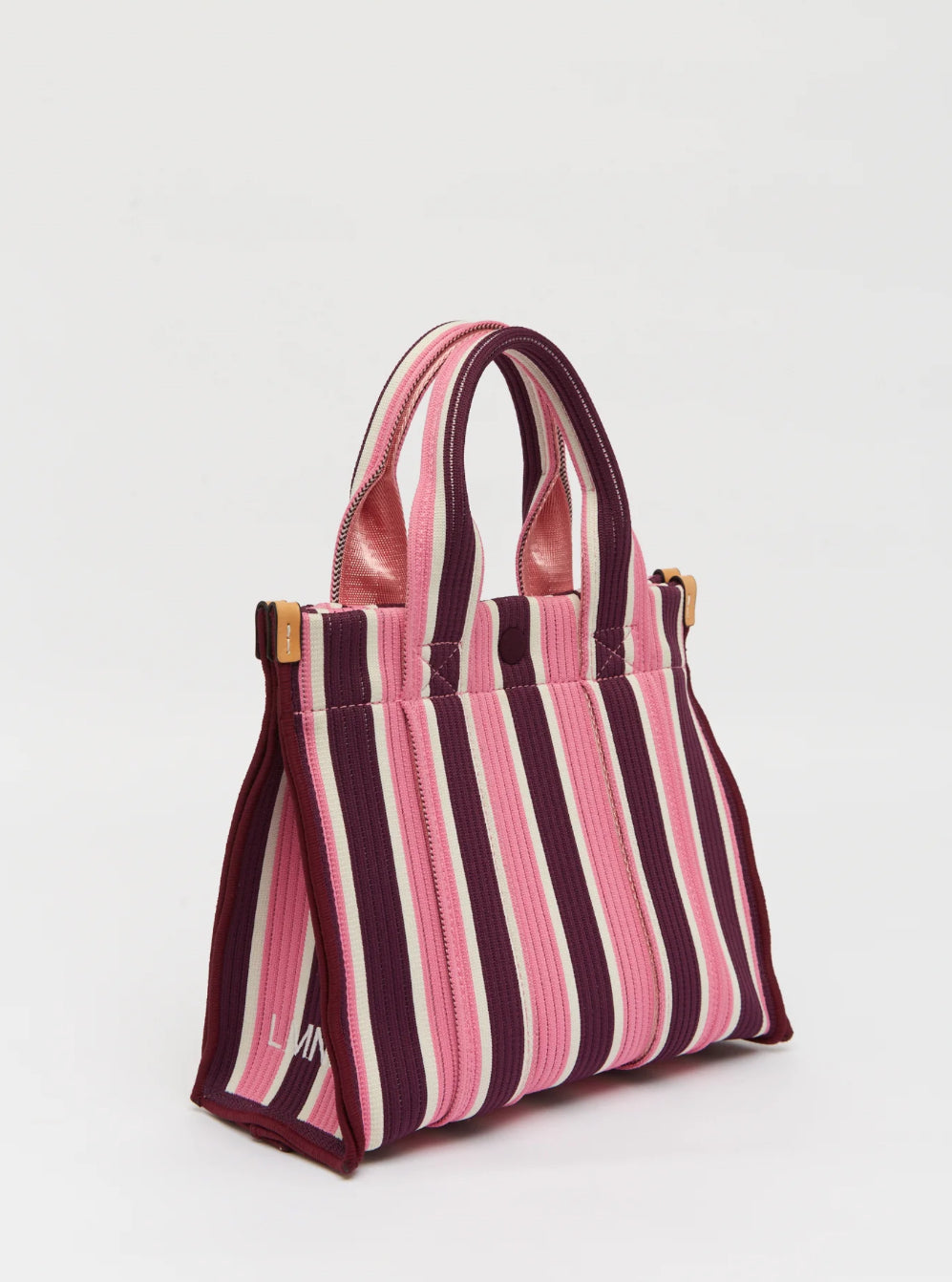 LMND | Rialto Small Tote | Fig/Plumeria Stripe