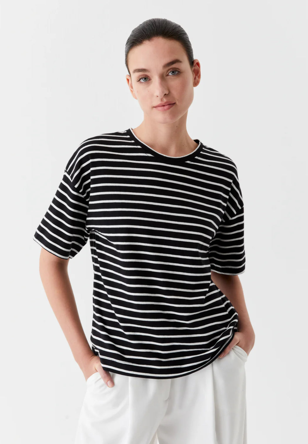 Morrison | Archie Stripe Tee | Black/White