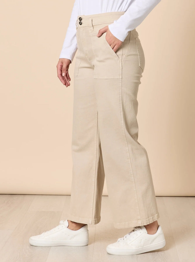 Gordon Smith | Hudson High Rise Wide Leg Jean | Natural
