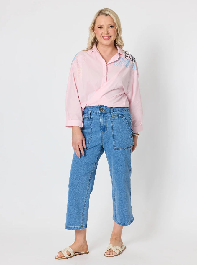 Gordon Smith | Hudson Wide Leg Crop Jean | Denim
