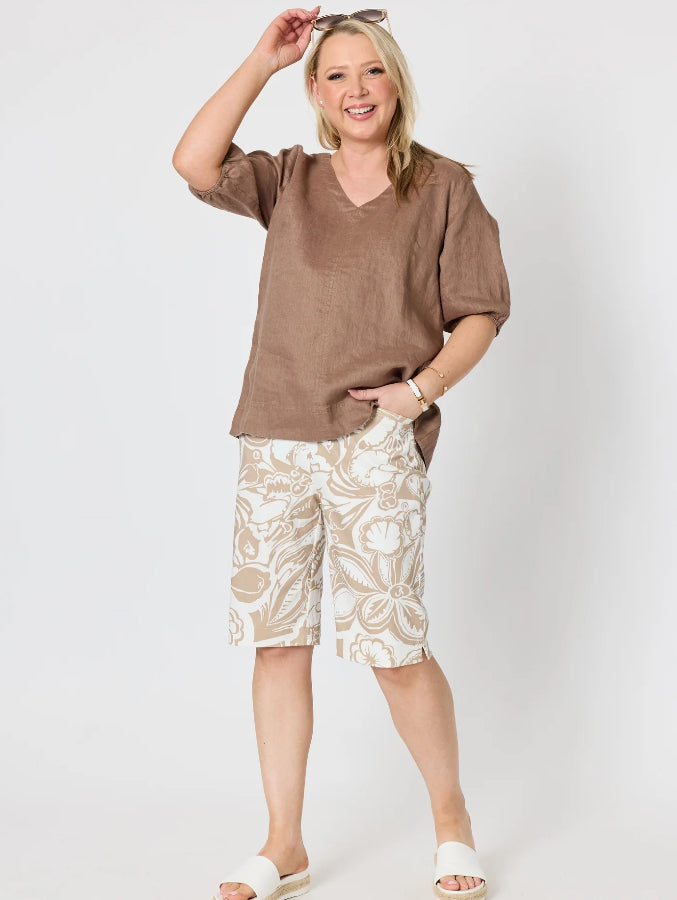 Gordon Smith | Anna Linen Top | Mocha