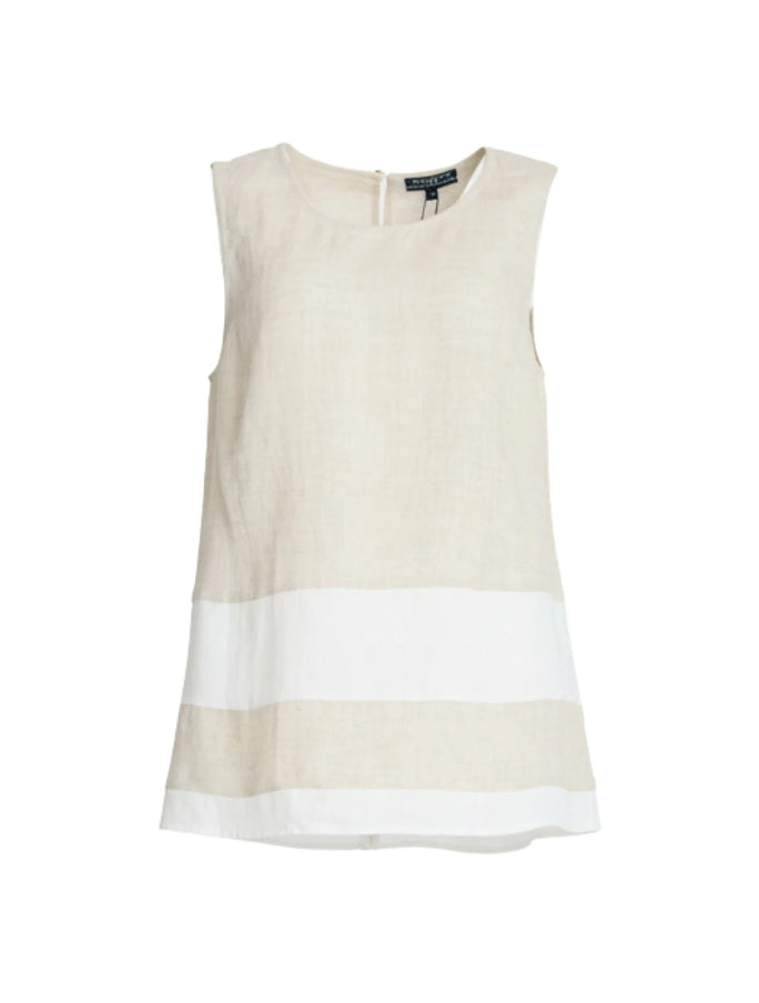 Gordon Smith | Chloe Linen Top | Natural/White